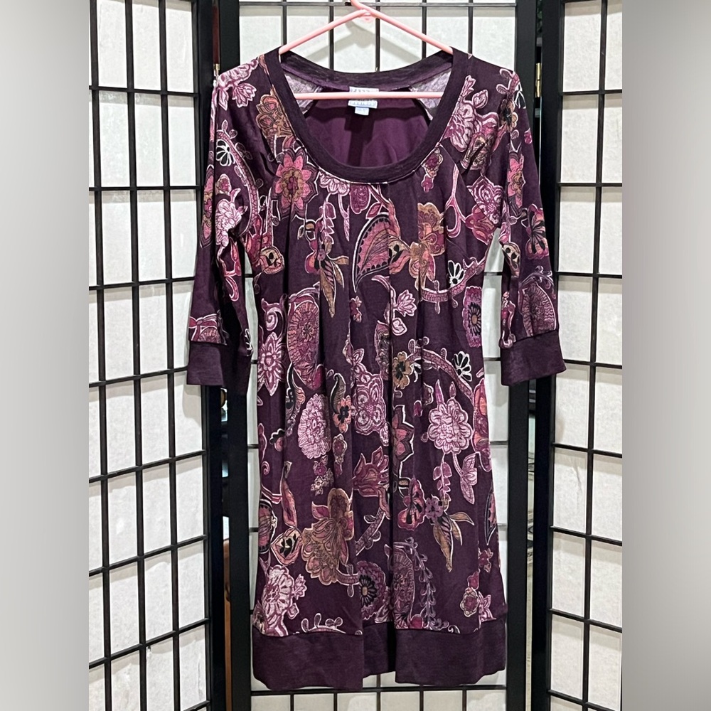 Rabbit Rabbit Rabbit Deep Purple Knit dress 3/4 SLEEVES, WOMEN SIZE 6
